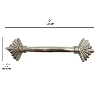 Set of Six Silver Metal Drawer Pull Knobs
