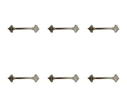 Set of Six Silver Metal Drawer Pull Knobs