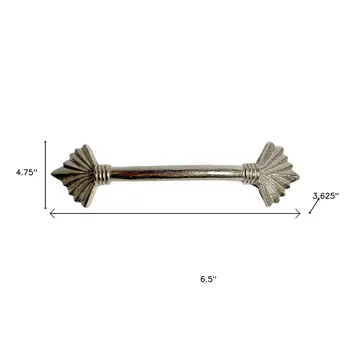 Set of Six Silver Metal Drawer Pull Knobs