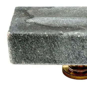 Set of Six Gray Stone Rectangular Drawer Pull Knobs