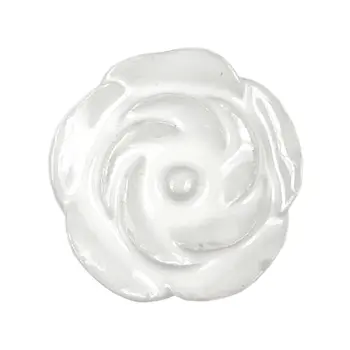 Set of Six White Ceramic Flower Shape Drawer Pull Knobs