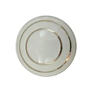 Set of Six White And Gold Geometric Ceramic Drawer Pull Knobs