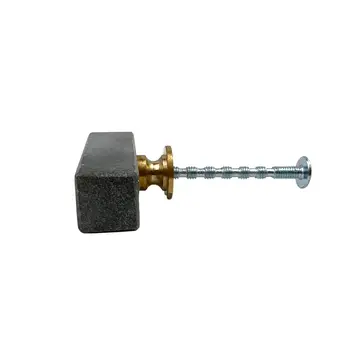 Set of Six Gray Stone Drawer Pull Knobs
