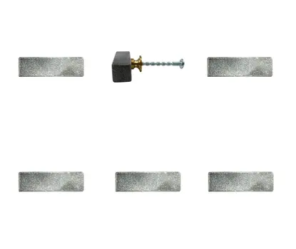 Set of Six Gray Stone Drawer Pull Knobs