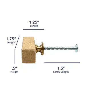 Set of Six Brown Stone Drawer Pull Knobs
