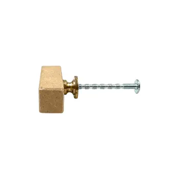 Set of Six Brown Stone Drawer Pull Knobs