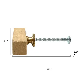 Set of Six Brown Stone Drawer Pull Knobs