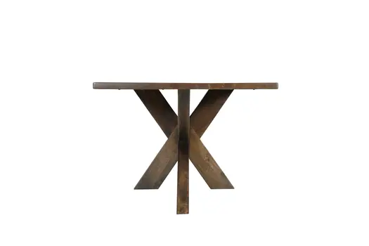 78" Brown Solid Wood Cross Leg Base Dining Table