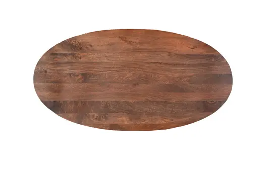 92" Brown Solid Wood Cross Leg Base Oval Dining Table