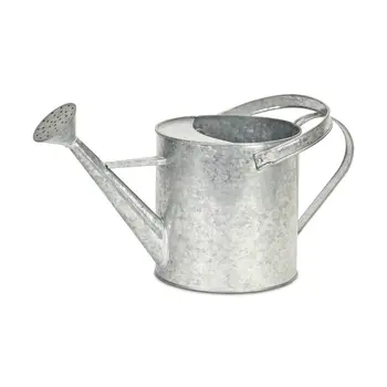 9" Gray Metal Decorative Canister