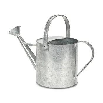 9" Gray Metal Decorative Canister