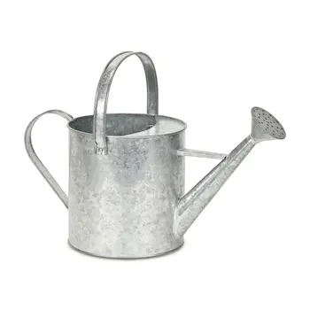 9" Gray Metal Decorative Canister