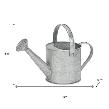 7" Gray Galvanized Metal Decorative Canister