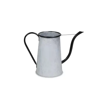 10" Black And Gray Galvanized Metal Hand Painted Tabletop Sculpture