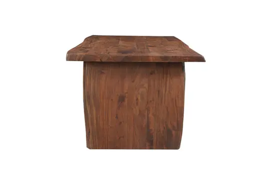 Seven Piece Brown Solid Wood Dining Set with Six Chairs