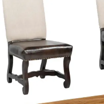 Nine Piece Brown Solid Wood Dining Set with Eight Chairs