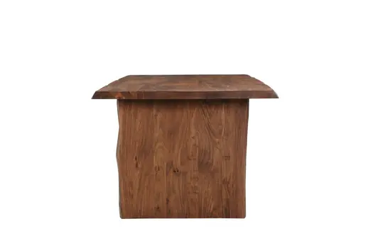 Nine Piece Brown Solid Wood Dining Set with Eight Chairs