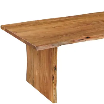 11 Piece Brown Solid Wood Dining Set with 10