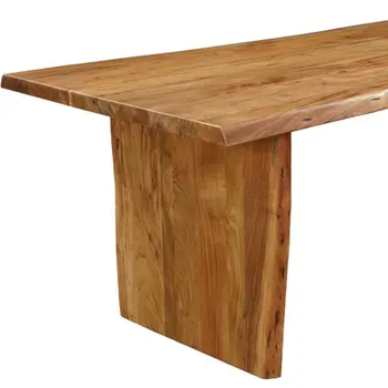 72" Brown Solid Wood Double Pedestal Base Dining Table