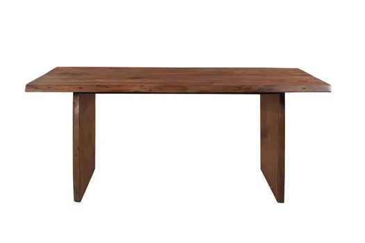 72" Brown Solid Wood Double Pedestal Base Dining Table