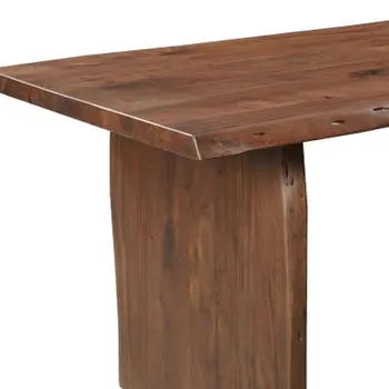 72" Brown Solid Wood Double Pedestal Base Dining Table