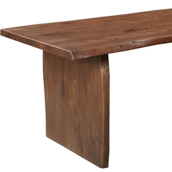 72" Brown Solid Wood Double Pedestal Base Dining Table