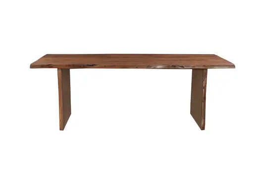 96" Brown Solid Wood Double Pedestal Base Dining Table