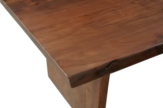 96" Brown Solid Wood Double Pedestal Base Dining Table