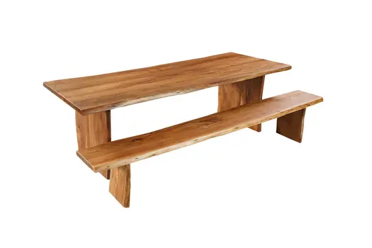 108" Brown Solid Wood Double Pedestal Base Dining Table