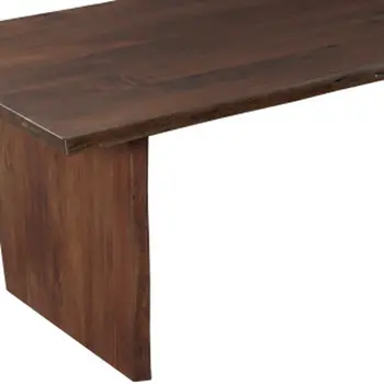 108" Brown Solid Wood Double Pedestal Base Dining Table