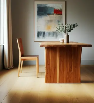 120" Brown Solid Wood Double Pedestal Base Dining Table