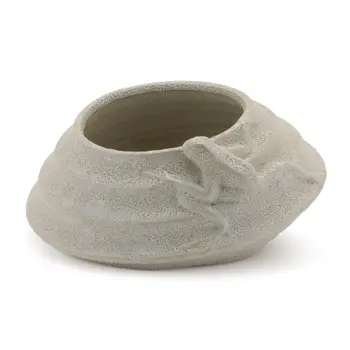 Set of Two Beige Porcelain 1 Ounce Pot Planters