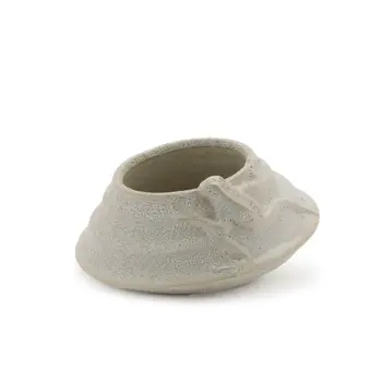 Set of Two Beige Porcelain 1 Ounce Pot Planters