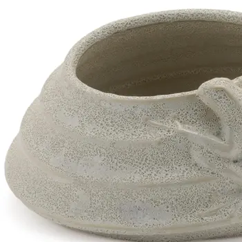 Set of Two Beige Porcelain 1 Ounce Pot Planters