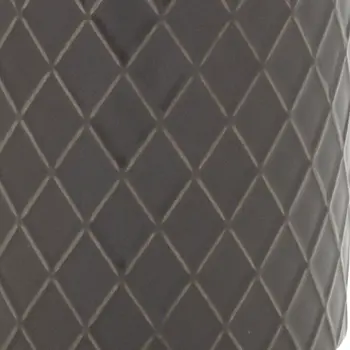 Set of Two Beige And Gray Ceramic 1 Ounce Lattice Round Pot Planters