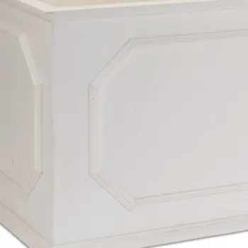 Set of Three White Wood 1 Ounce Geometric Rectangular Planter Boxes