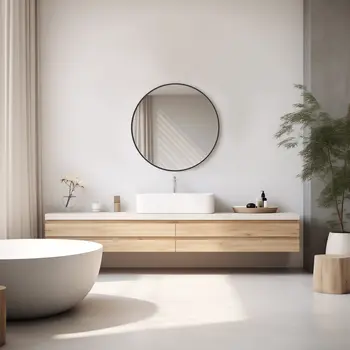 20" Black Metal Round Framed Bathroom Vanity Mirror
