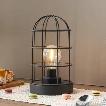 Set of Two 10" Black Metal Round Bedside Lamp With Black Cylinder Shade