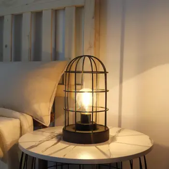 Set of Two 10" Black Metal Round Bedside Lamp With Black Cylinder Shade