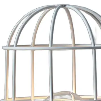 10" White Metal Round Bedside Lamp With Black Cylinder Shade
