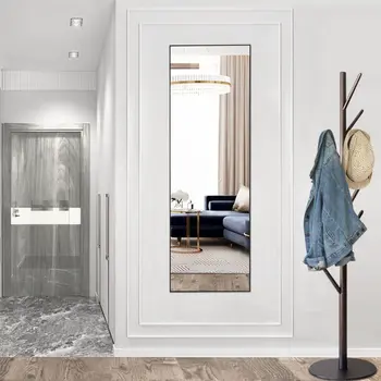 63" Black Metal Framed Full Length Mirror