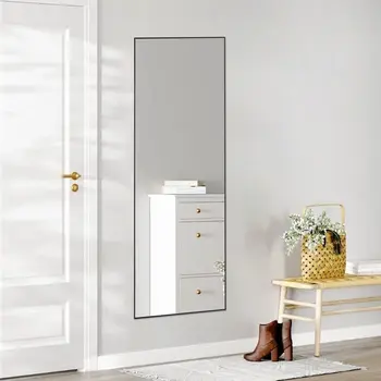 63" Black Metal Framed Full Length Mirror
