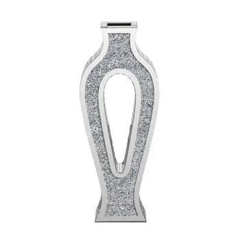 30" Silver Glass Decorative Bottles