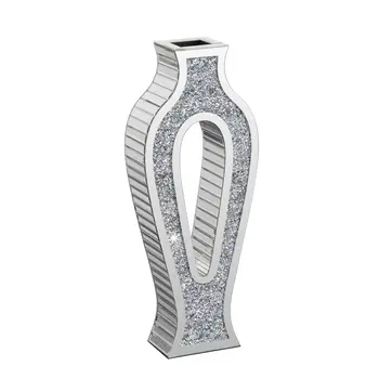 30" Silver Glass Decorative Bottles