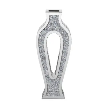 30" Silver Glass Decorative Bottles