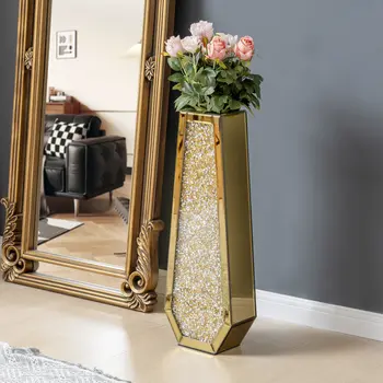 30" Gold Glass Decorative Bottles