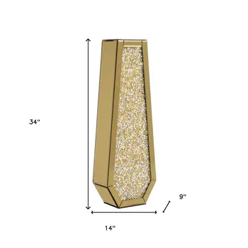 30" Gold Glass Decorative Bottles
