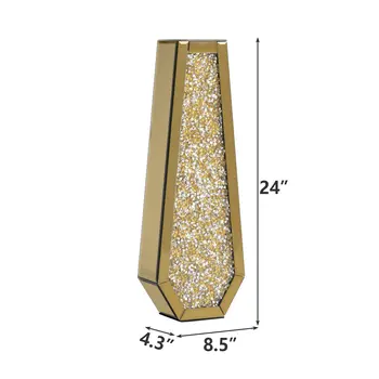24" Gold Glass Decorative Bottles