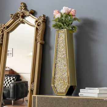 24" Gold Glass Decorative Bottles