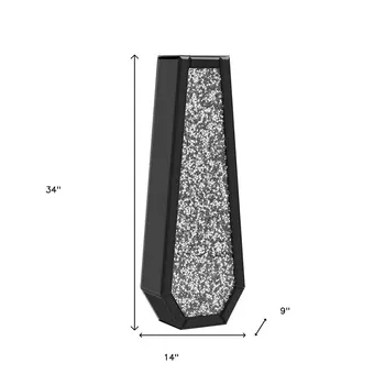 30" Black Glass Decorative Bottles